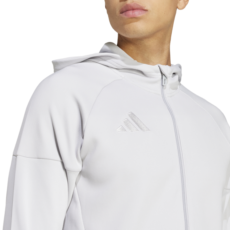 Adidas Tiro25 TechFleece Jakke Hvit/Grå Voksen - Bilde 5